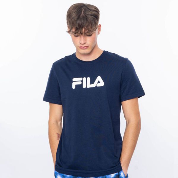 Camisetas Manga Corta Fila Hombre Azul Marino - Mono Deckle - España 096748XTM